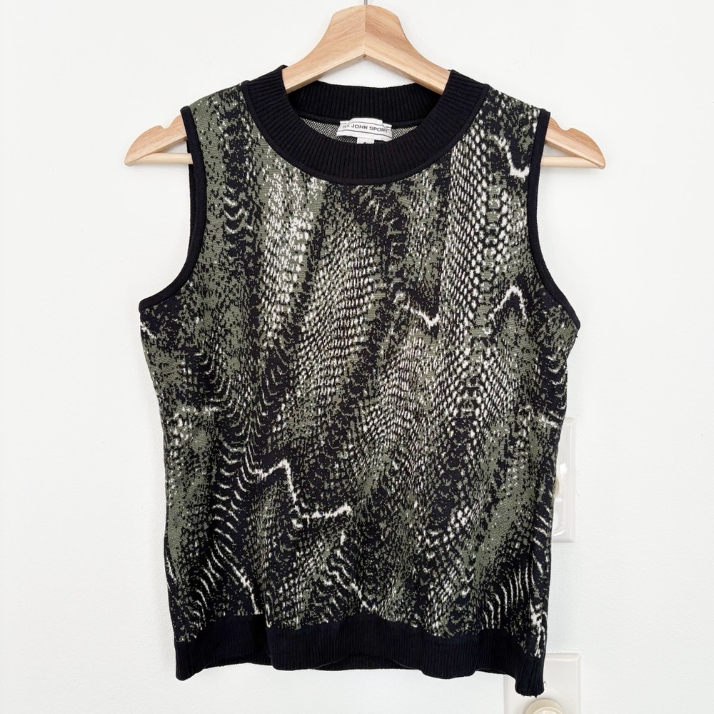 St. John || Snake Python Reptile Print Knit Shell… - image 1